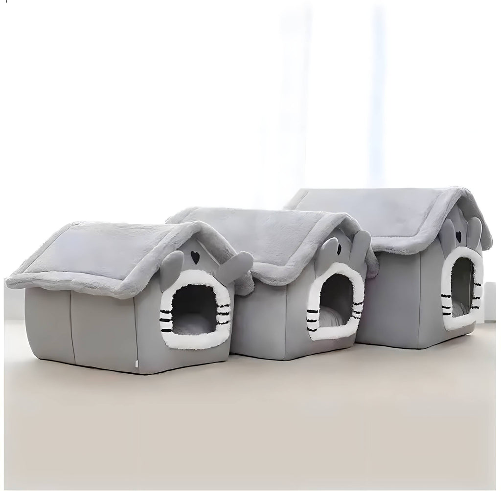 Maison Cozy WarmPaws™ – Lit & Tente Doux pour Chiens et Chats