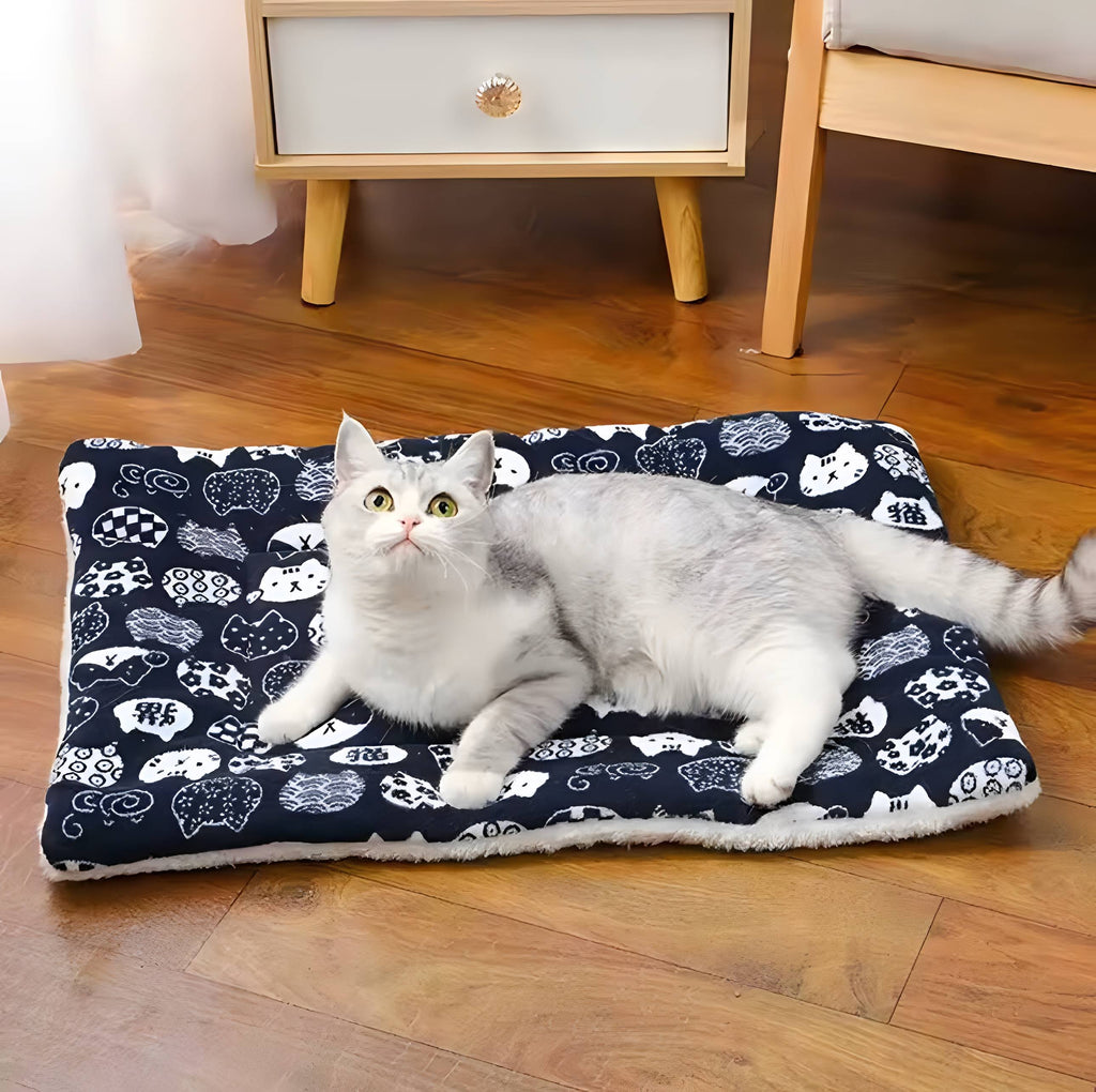 Tapis de couchage épais en flanelle respirante pour chat, coussin doux pour petit chien, couverture chaude d'hiver pour chat